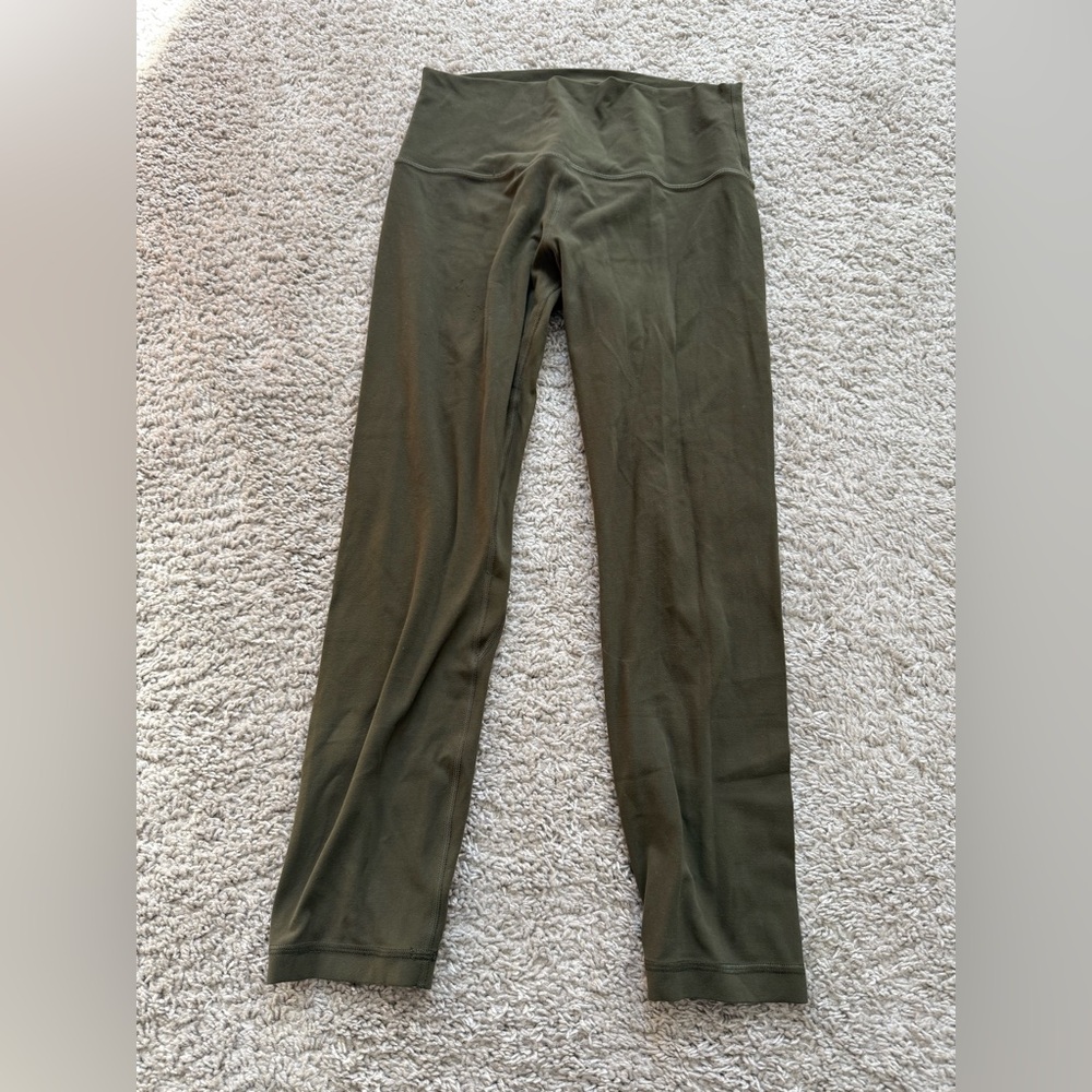 Lululemon Align crops size 8 olive HIGH RISE